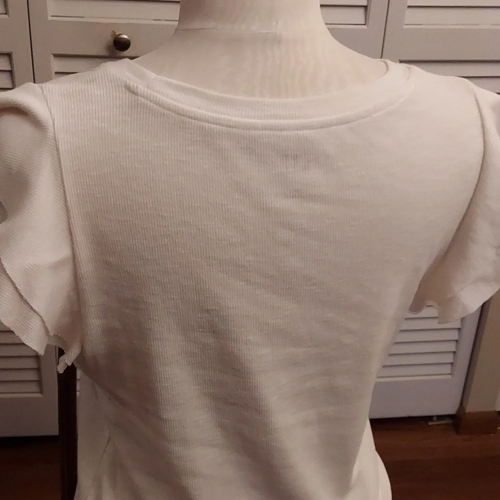 GAP White Ruffle Sleeve Tank Top - Picture 5 of 6